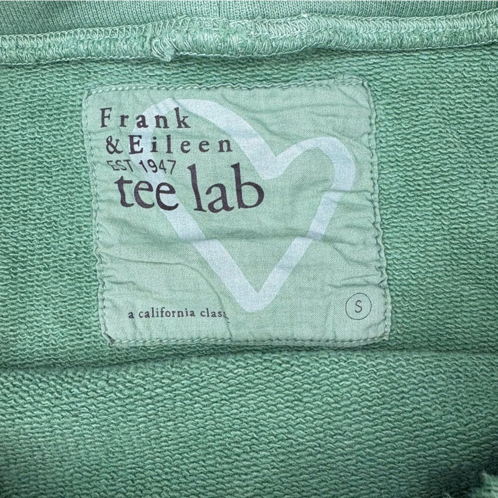 Frank and Eileen Tee Lab Green Short Sleeve Distressed Hoodie size small - Picture 12 of 15